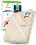 Sensalou Waterproof Mattress Protector 90 x 200 cm Beige – Mattress Cover for Single Bed - image 1