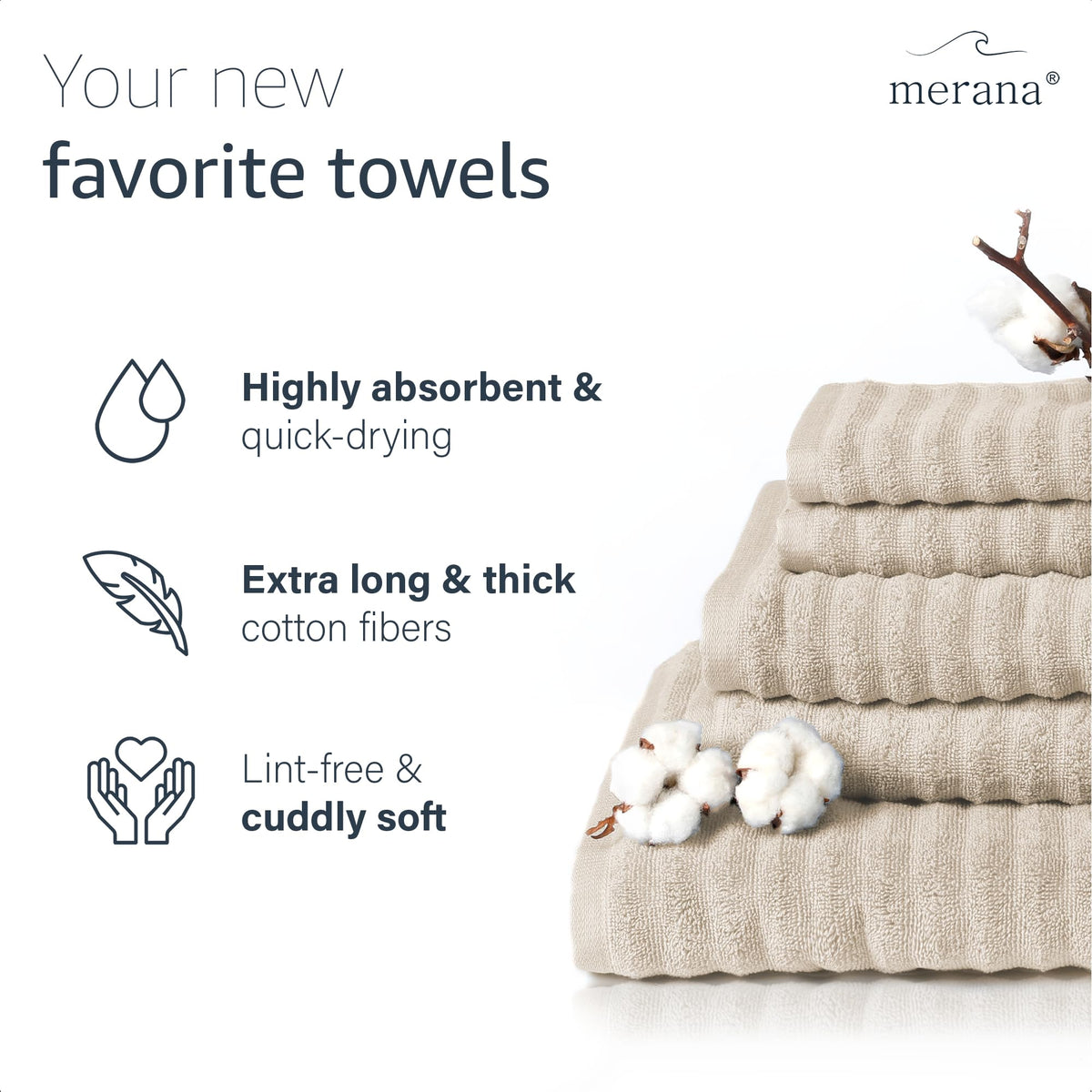 Merana OSLO towel set | quick-drying, soft & lint-free | terry luxury quality | 100% cotton terrycloth | OEKO-TEX | 590 GSM - image 2