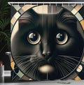 Abakuhaus Cat Shower Curtain | Waterproof Fabric Bathroom Decor – 175x200cm