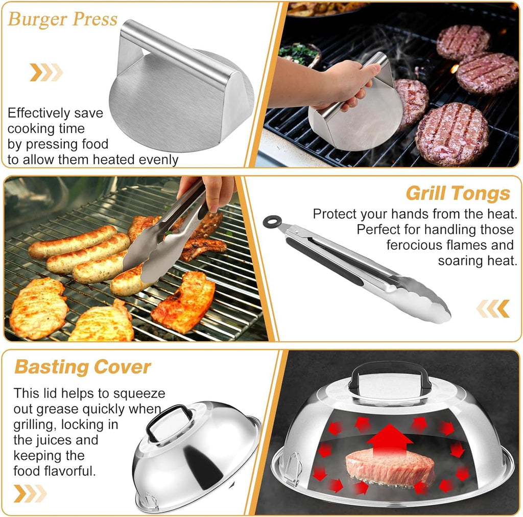 zycBernoi 20-Piece Griddle Accessories Kit – Stainless Steel Flat Top Grill Set