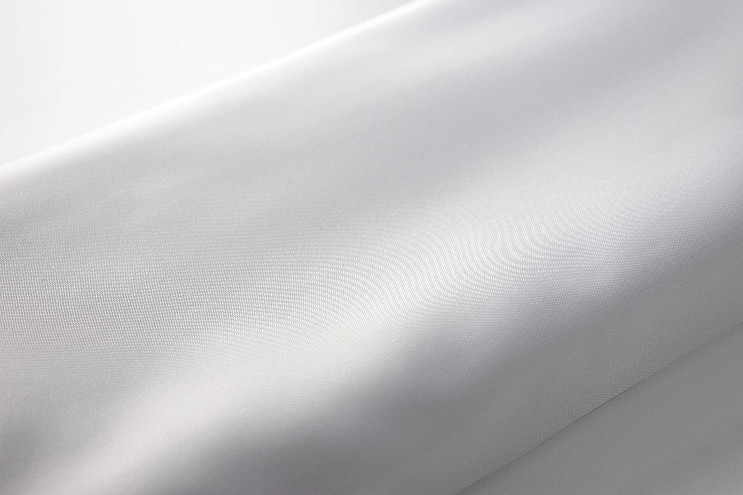 White Anti-Bacterial Fabric Shower Curtain - Weighted Hem