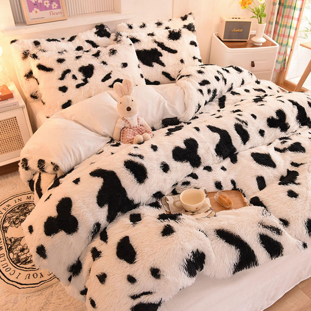 ZIQINPSQ Plush Shaggy Duvet Cover Set | Tie Dye Faux Fur Bedding – King