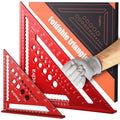 Preciva Metric Speed Square Set | 7 & 12 Inch Aluminum Triangle Rulers