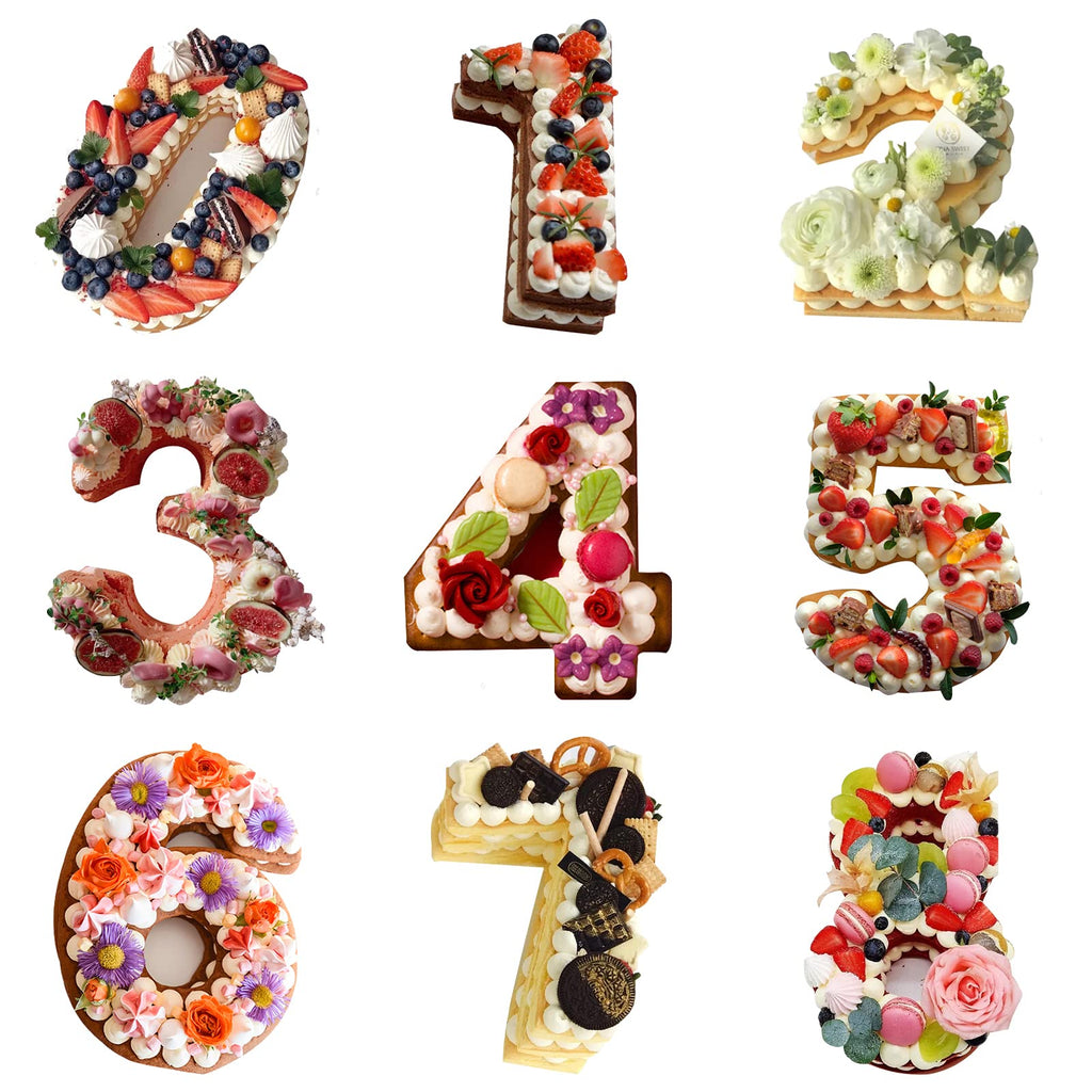 Honnesserry Silicone Number Cake Tins | 0-8 Non-Stick Large Baking Moulds