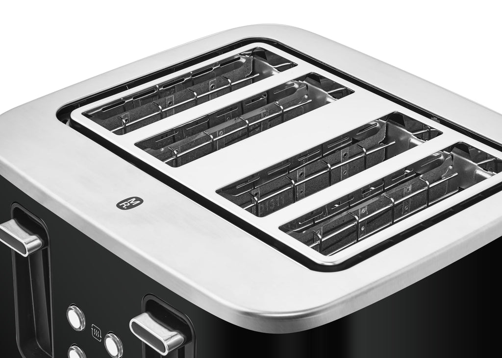 Morphy Richards Motive 4 Slice Toaster – Black Metal with 7 Settings