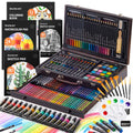 Shuttle Art 186 Piece Deluxe Art Set – Professional Wooden Case Kit