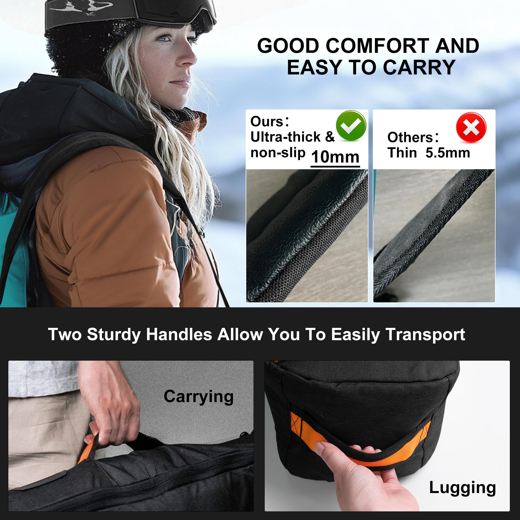 Unigear Snowboard Ski Bag | Double Padded Water-Resistant Travel Bag