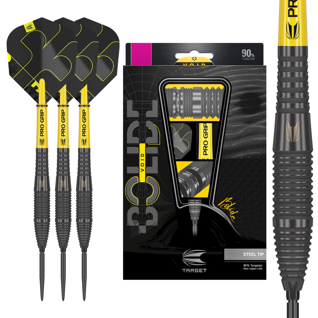 Target Darts Bolide Void 05 Steel Tip Darts | 90% Tungsten, 26g Black