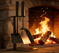 Kingson 3-Piece Fireplace Tools Set | Black Log Burner Accessories