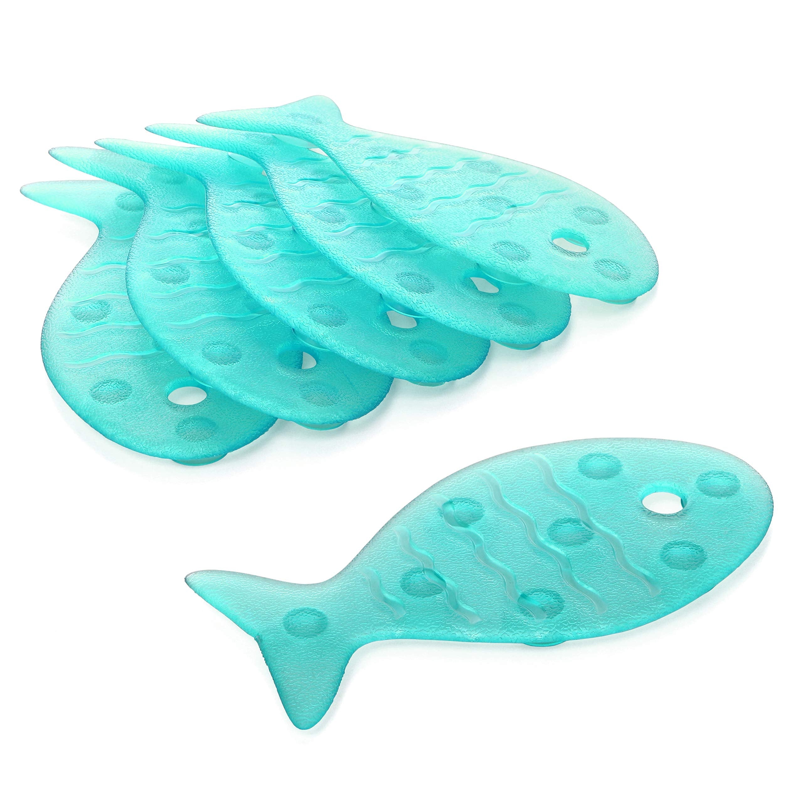 Tatay Anti-Slip Fish Bathtub Stickers – Turquoise PVC Non-Slip Decals