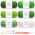 Renyiz Crochet Yarn Kit - 6x50g Cotton Blend DK Wool with Hook & Tools