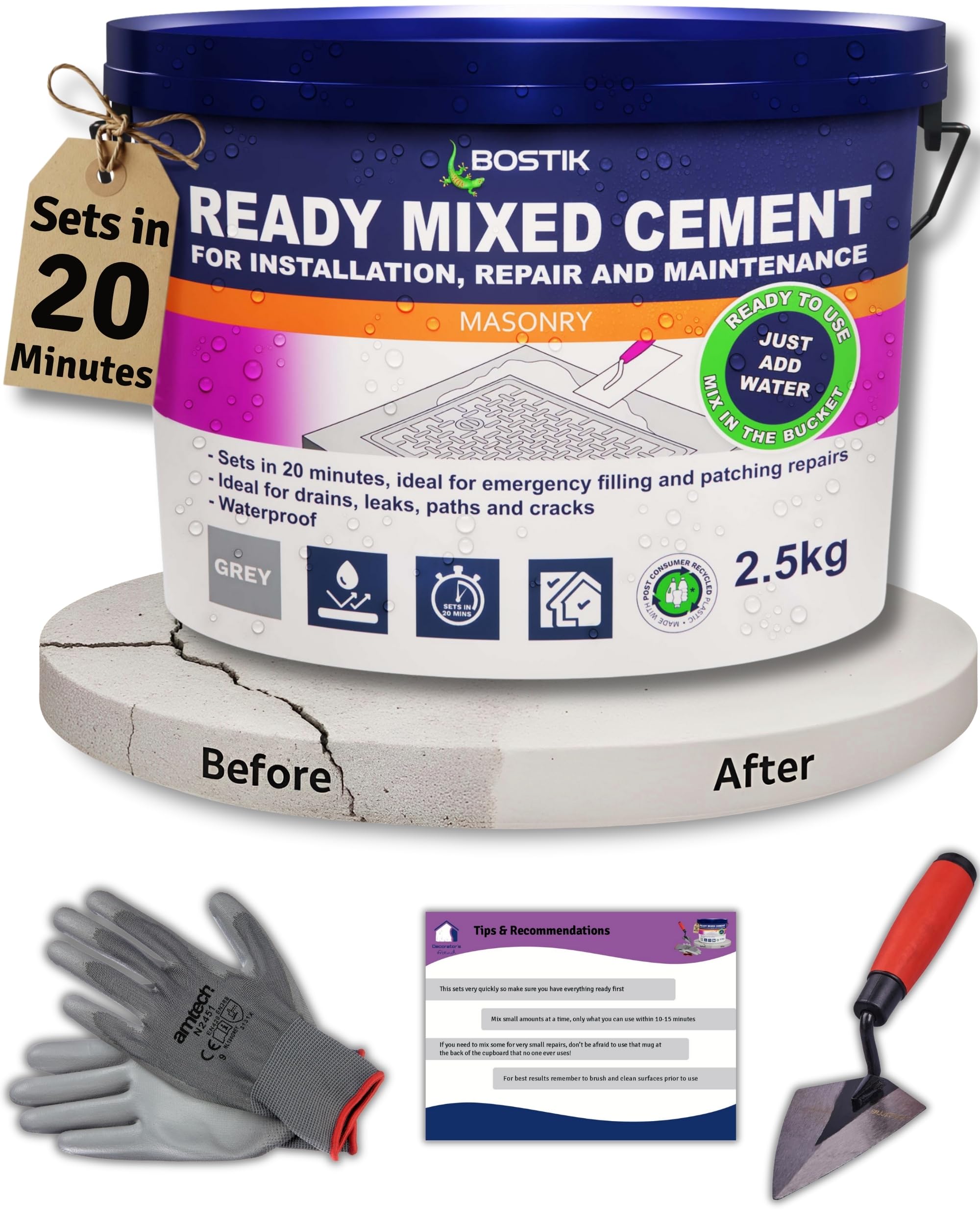 Jolof Store Rapid Setting Concrete Repair Kit – Waterproof Cement Mix 2.5kg