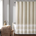 Lush Decor Nantucket Cotton Yarn Dyed Striped Shower Curtain with Tassels