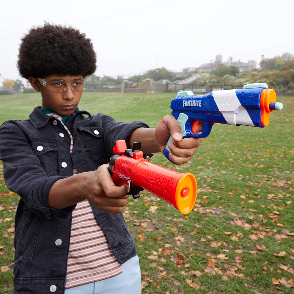 Nerf Fortnite Dual Pack – Flint-Knock and LP Toy Blasters with 6 Darts