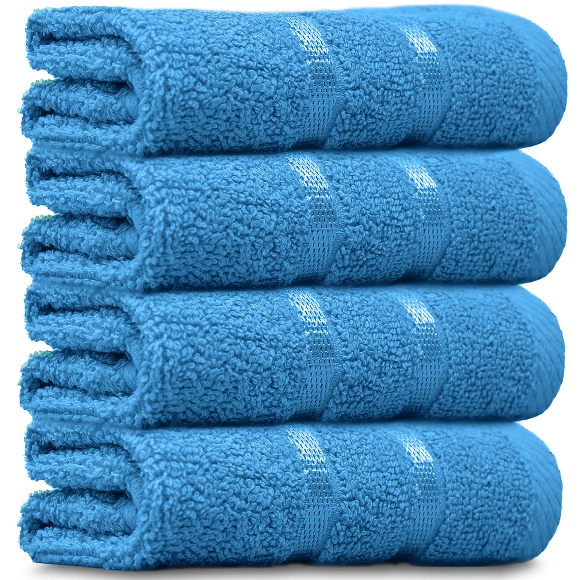 Towelogy Egyptian Cotton Face Cloths – 500 GSM Luxury Washcloths, 4 Pack