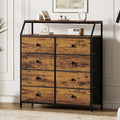 Mossora 8-Drawer Chest of Drawers | Rustic Brown Bedroom Storage Unit