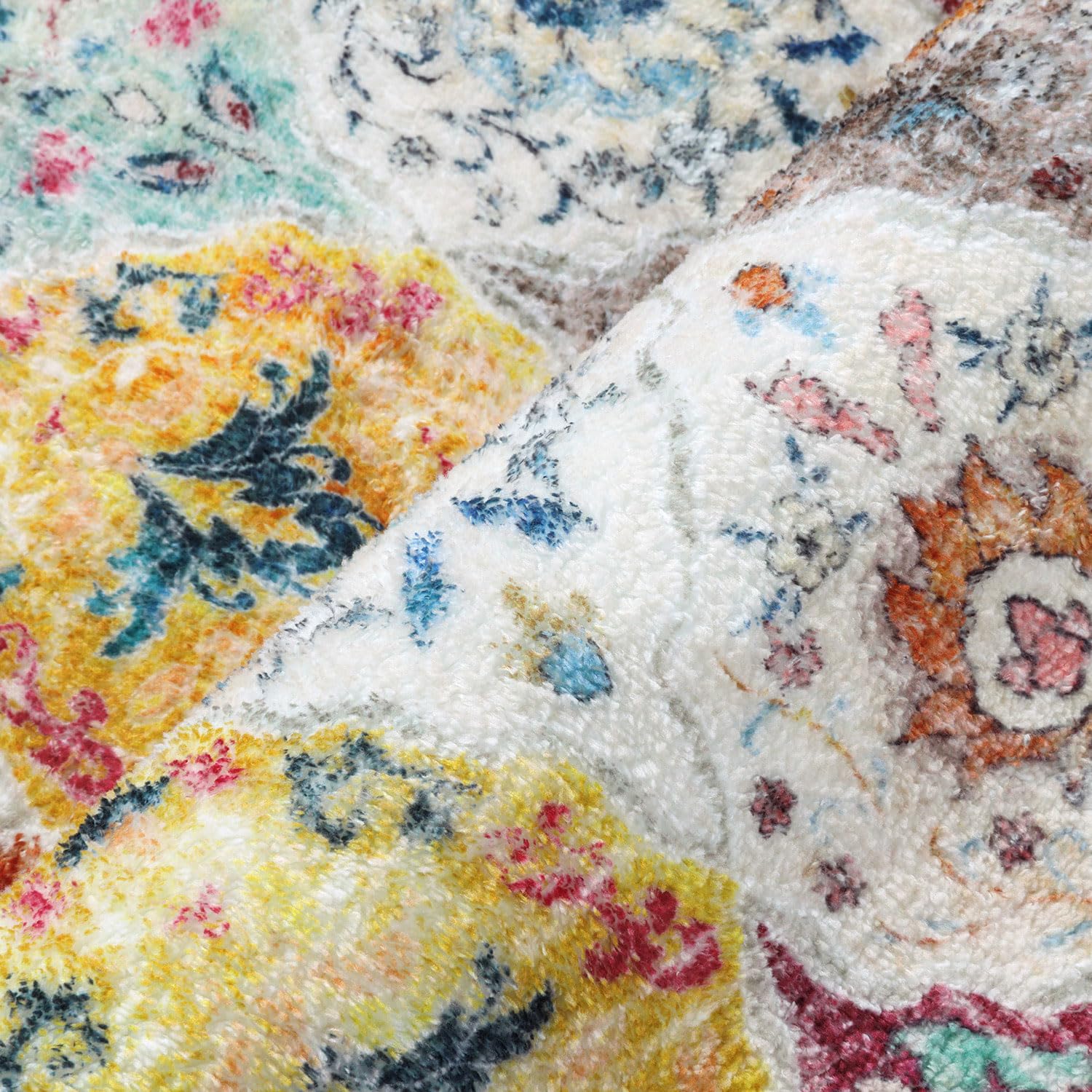 SHACOS Vintage Floral Area Rug – Washable Non-Slip Boho Rug, 160x230cm