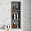 12x12 Grey Stainless Steel Recessed Shower Niche Wall Insert