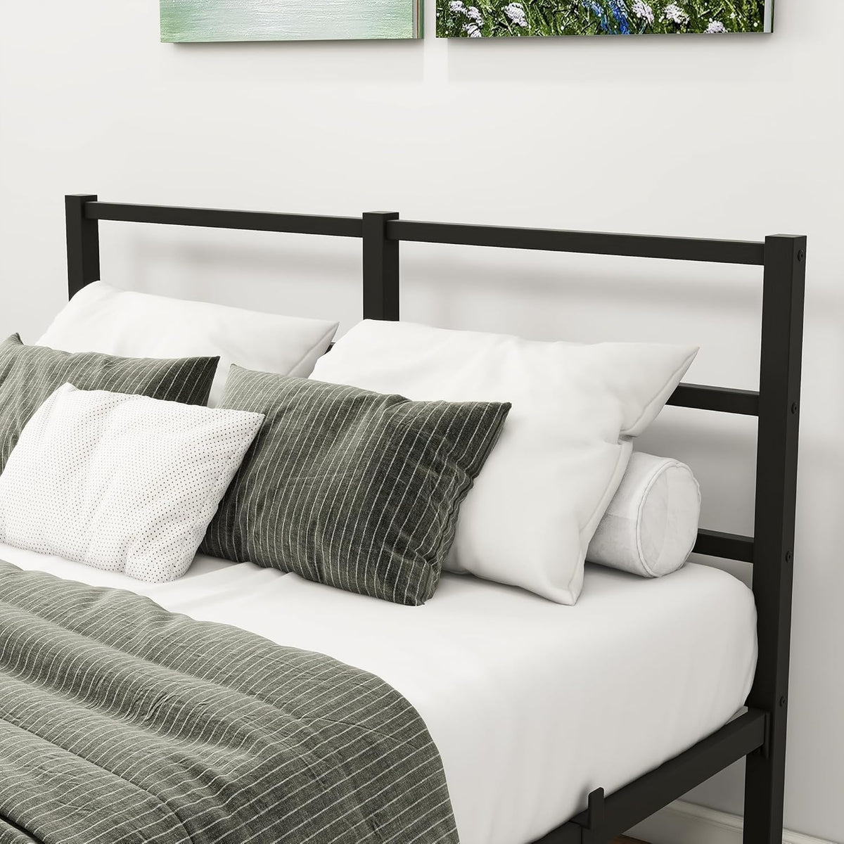 MOFLUT 4ft6 Double Bed Frame with Headboard, Metal Slats Support Platform Bed Frames Double Bed with Storage Under Bed - image 5