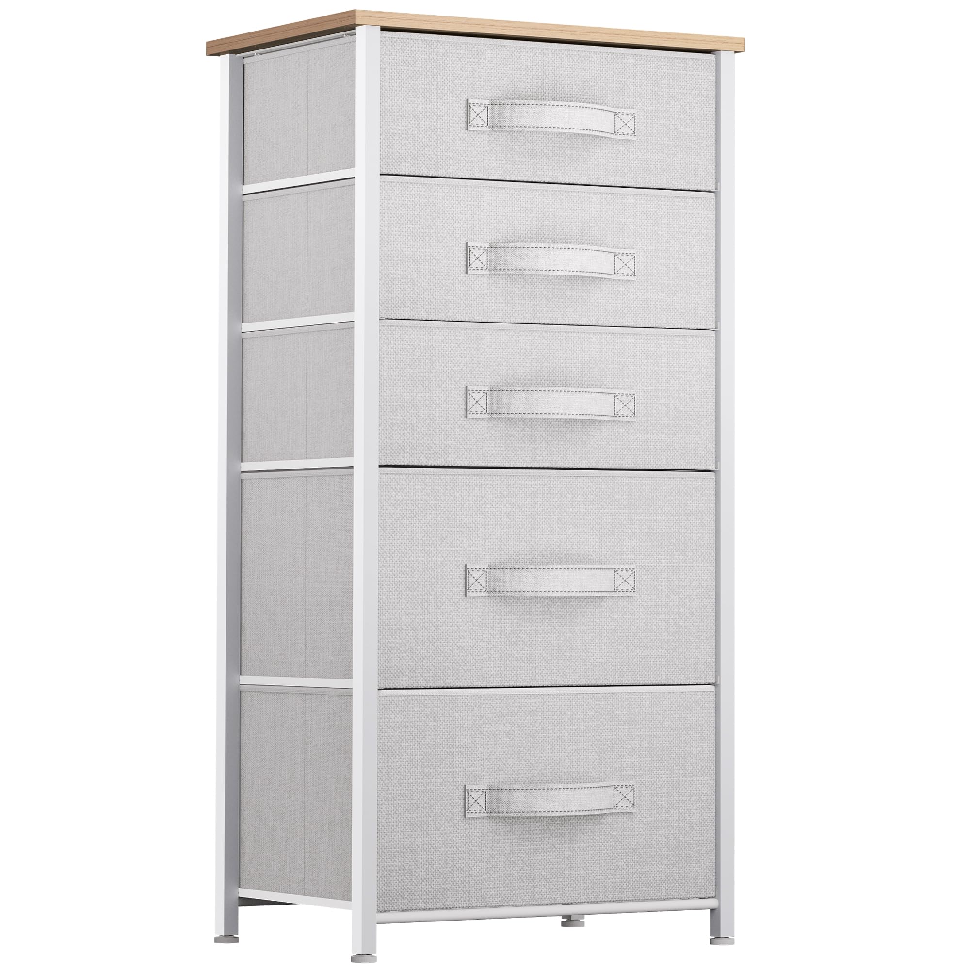YITAHOME Narrow 5-Drawer Fabric Chest – Steel Frame Storage Dresser