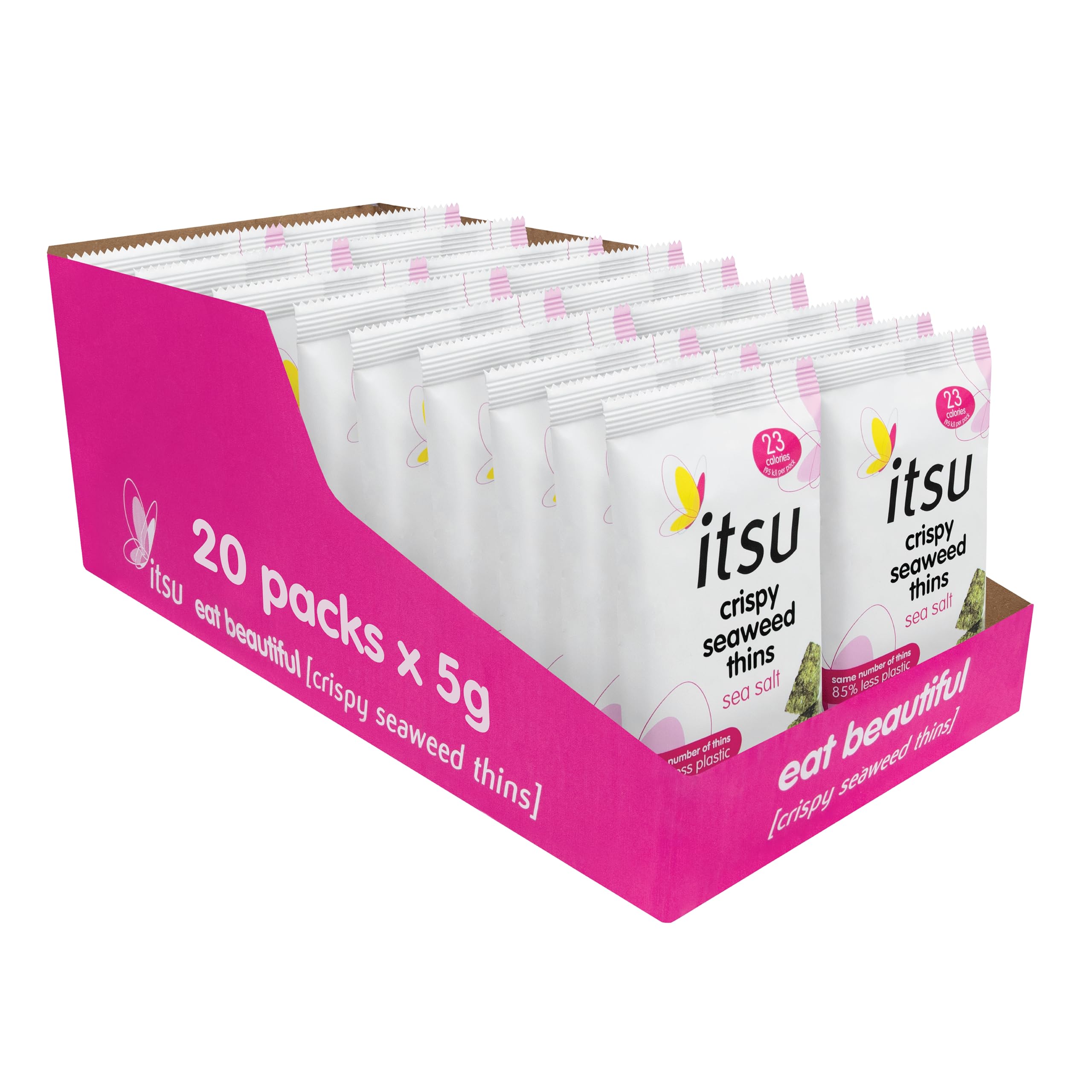 itsu Sea Salt Seaweed Thins – Vegan Low Calorie Healthy Snack – 20 Pack