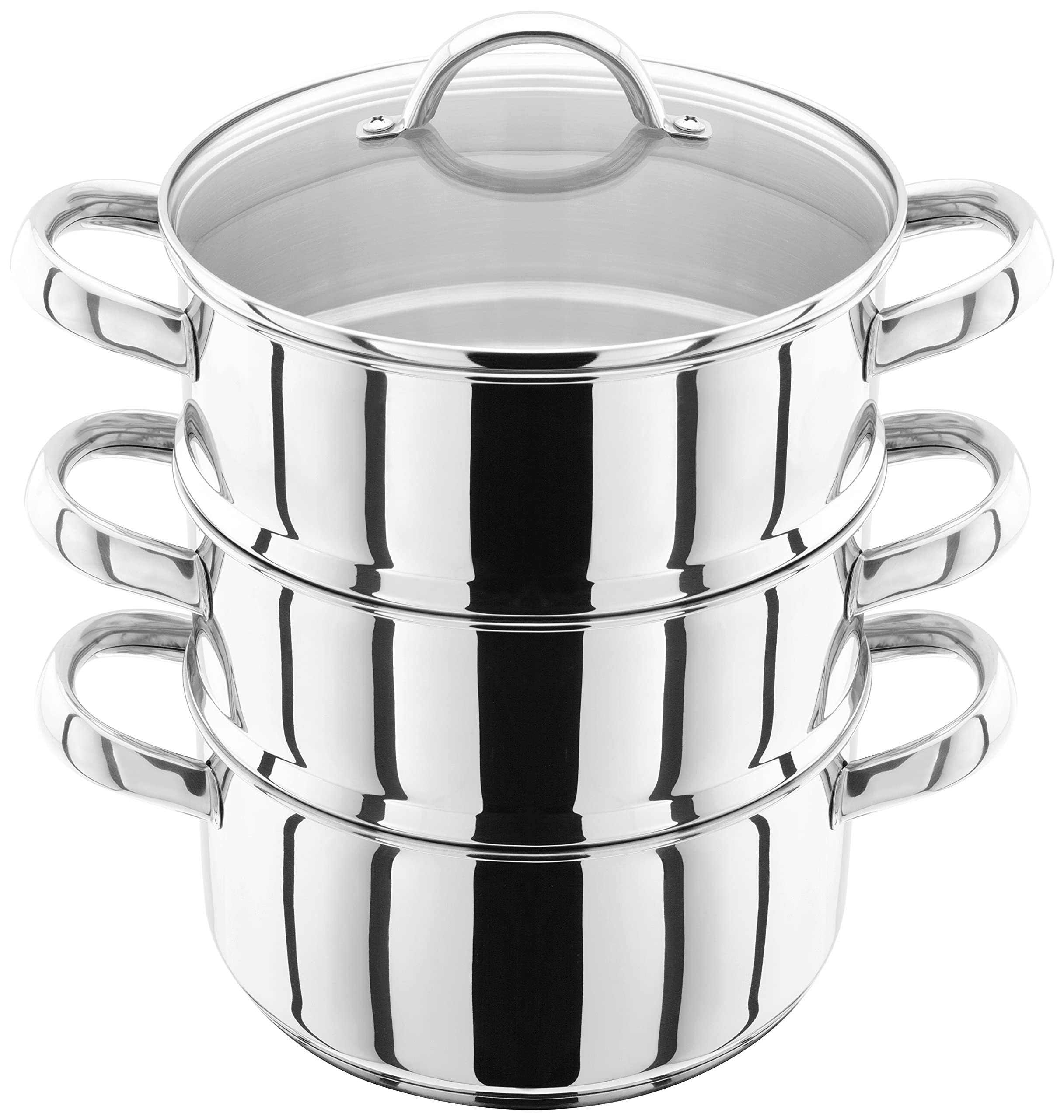 Judge 3 Tier Stainless Steel Steamer Set | 20cm Induction Casserole Pan