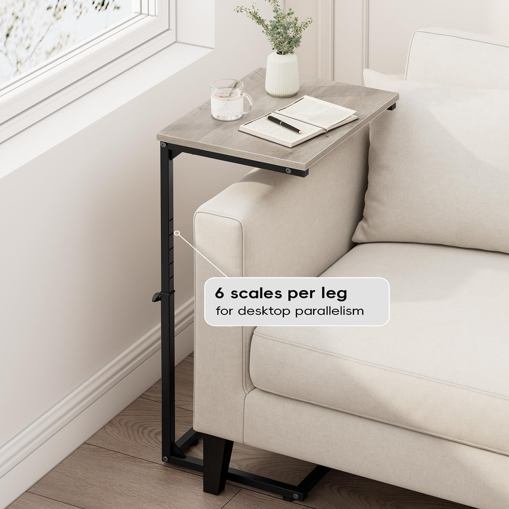 Vagusicc C-Shaped Side Table, Adjustable Height 45-85cm Sofa Side Tables, Small Side Table for Small Spaces - image 4