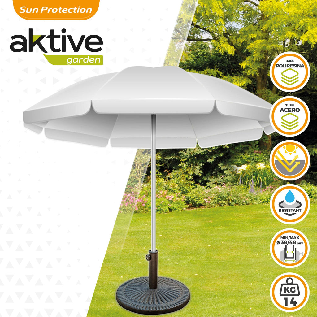 Aktive Polyresin Parasol Base - 14kg Heavyweight Outdoor Stand, Grey