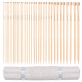 Curtzy Bamboo Knitting Needle Set | 16 Pairs Single Pointed with Case