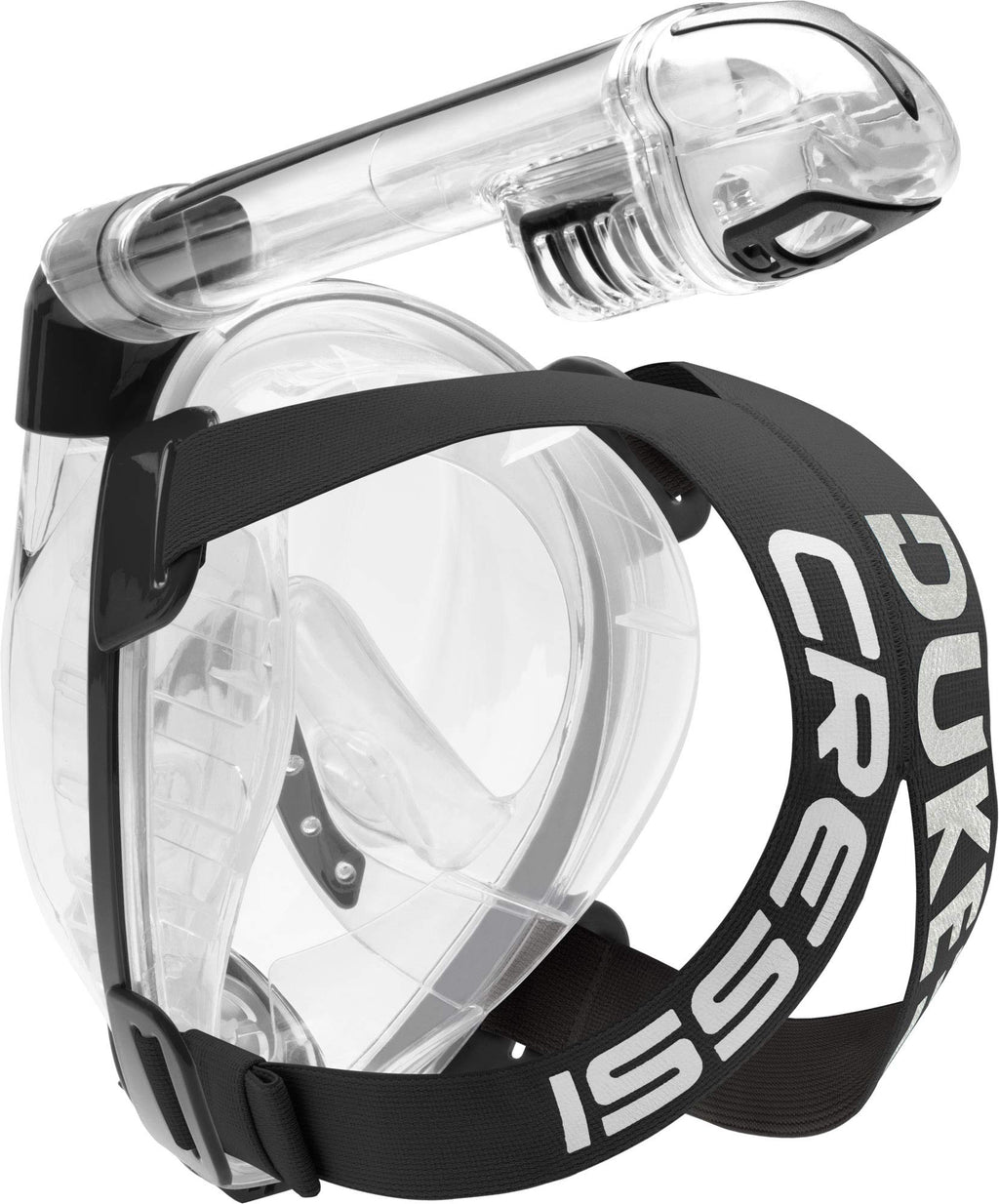 Cressi Duke Full Face Snorkel Dry Mask | Clear/Black | Size M/L