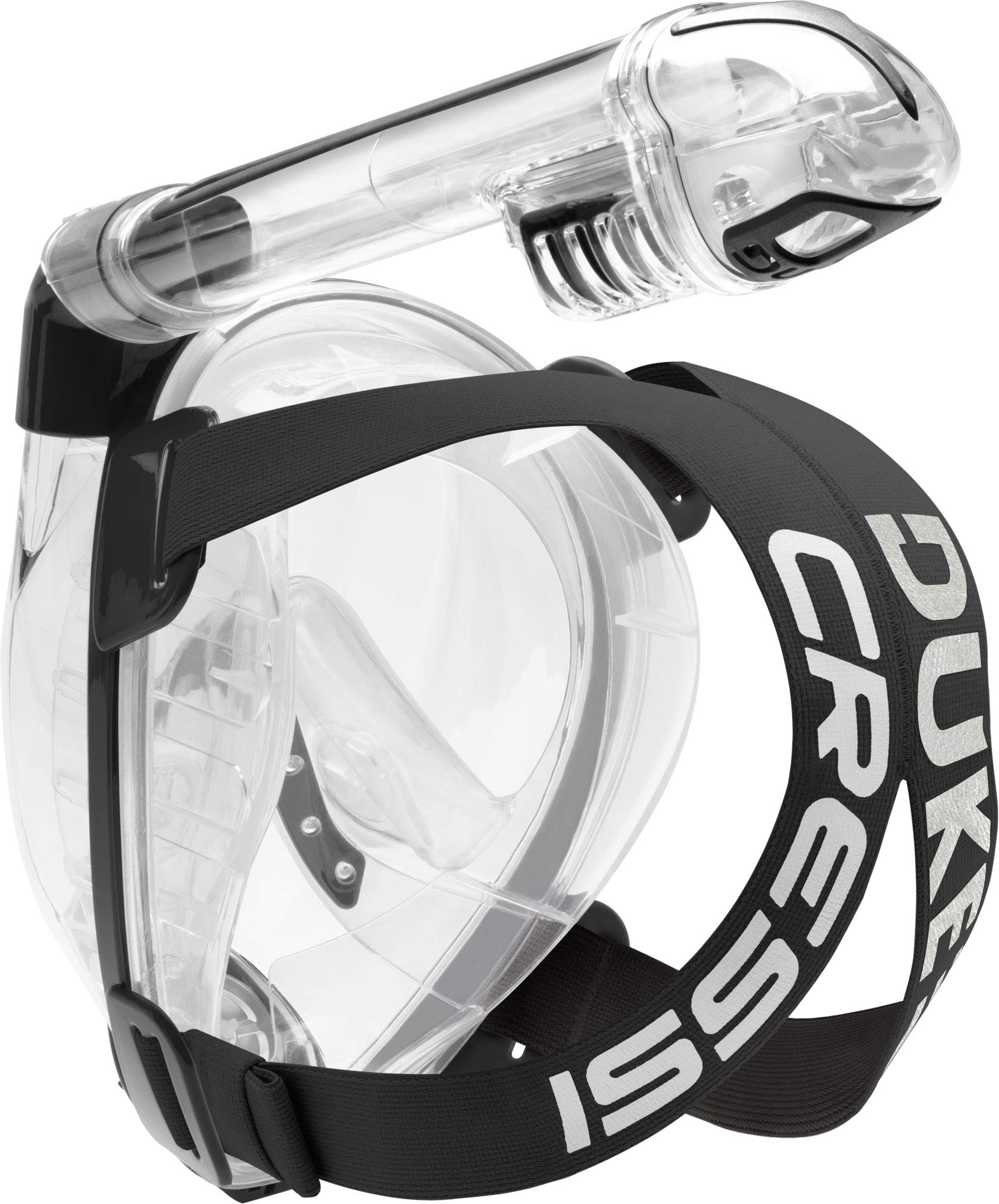 Cressi Duke Full Face Snorkel Dry Mask | Clear/Black | Size M/L