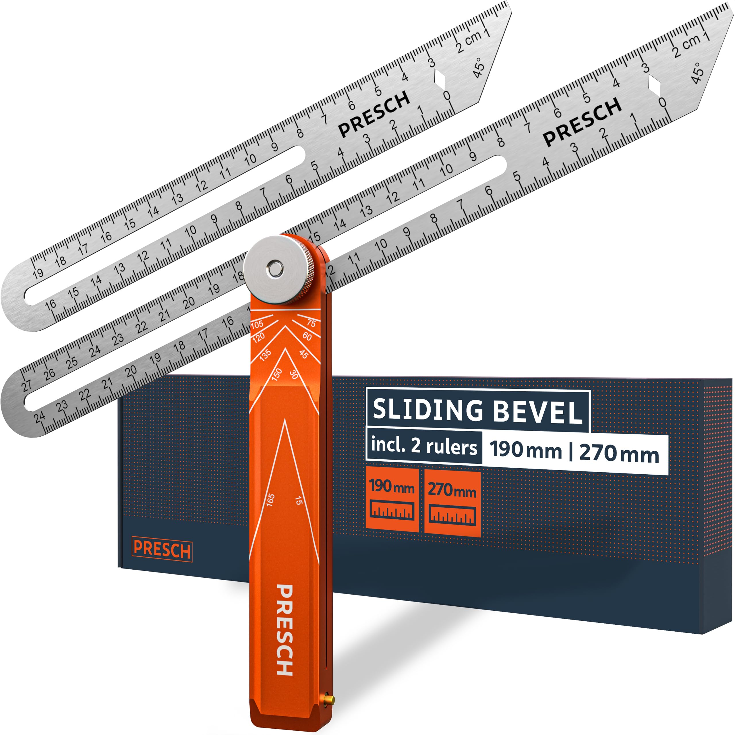 PRESCH Sliding Bevel – Stainless Steel Angle Measurement & Transfer Tool