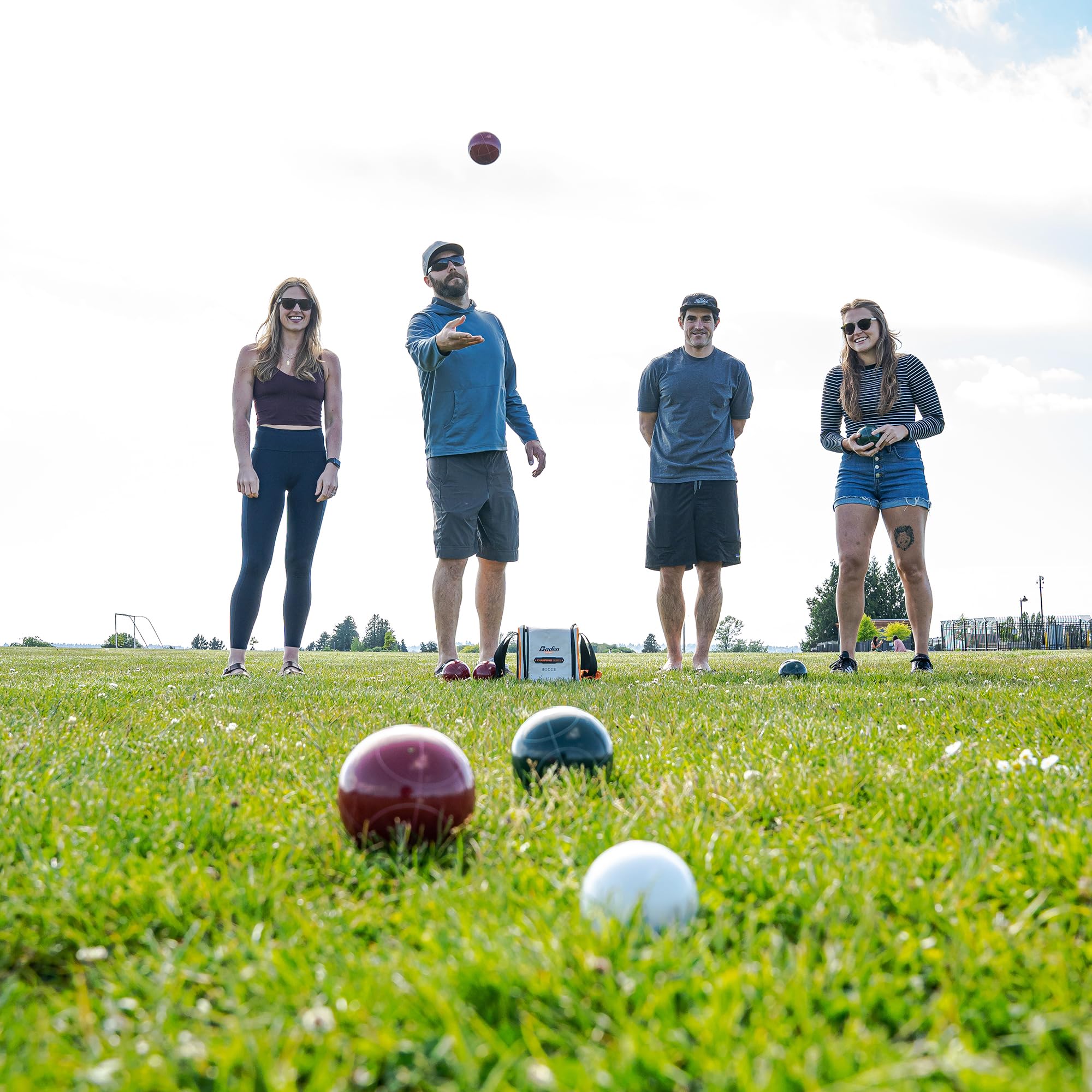 Baden Champions Bocce Ball Set - 90mm Poly-Resin Outdoor Lawn Game