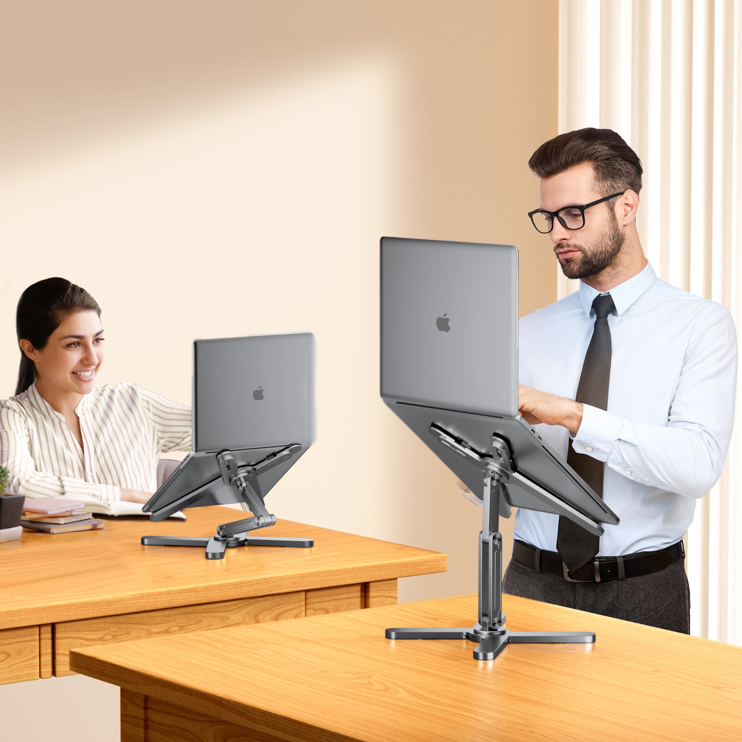 FoldWise X Aluminum Laptop Stand | 360° Rotating & Adjustable Riser