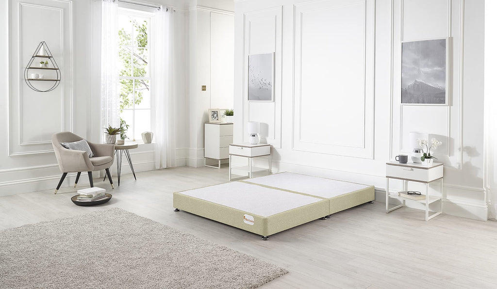 Bed Centre Platform Divan Bed Covered in Luxury Plush, Linen and Tweed Fabric Pink Plush, Single 90 x 190cm - image 3