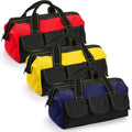 Mezchi 13" Wide Mouth Tool Bag - 3 Pack Heavy Duty Tote with 5 Pockets