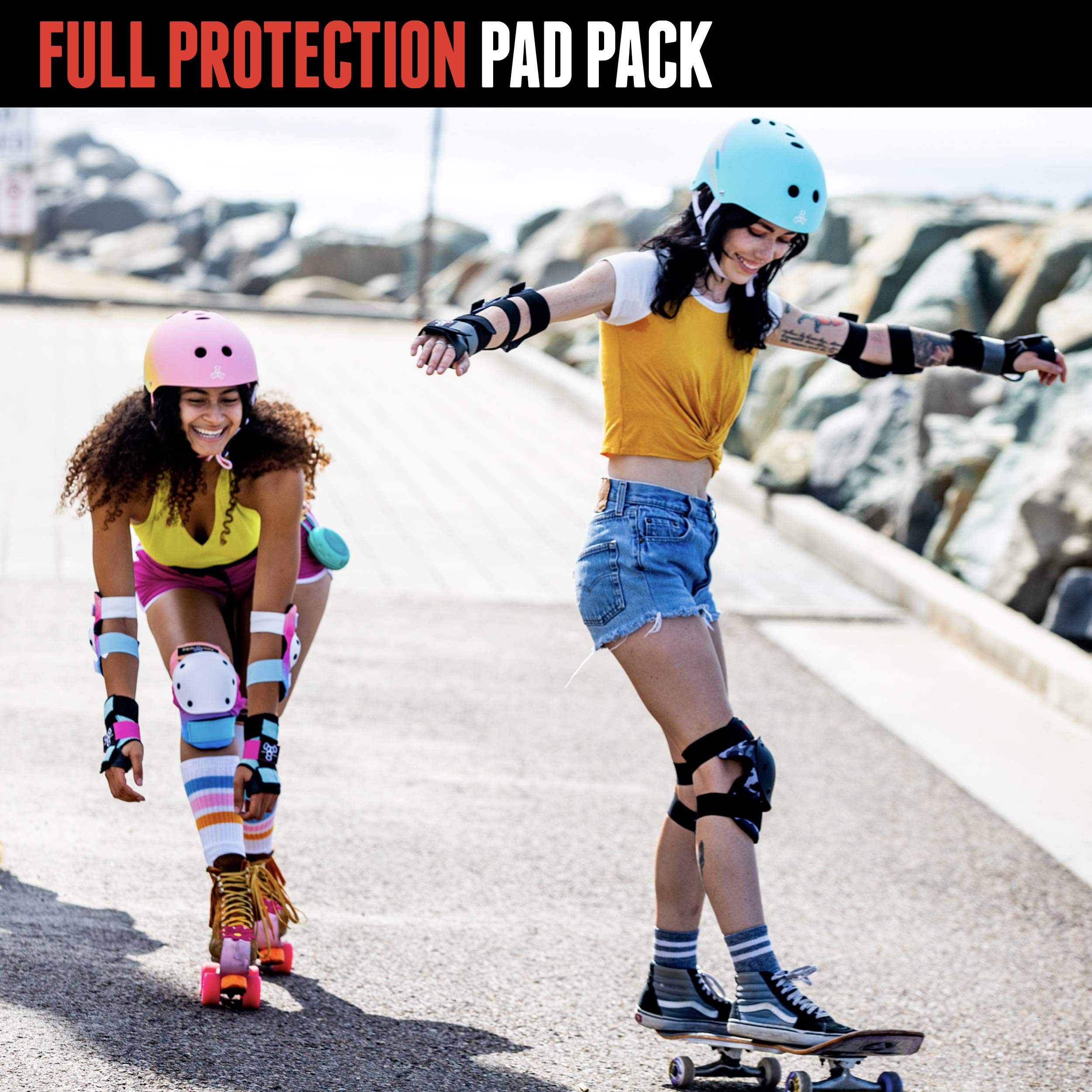 Triple 8 Saver Series 3-Pack Pad Set | Knee, Elbow & Wrist - Sunset