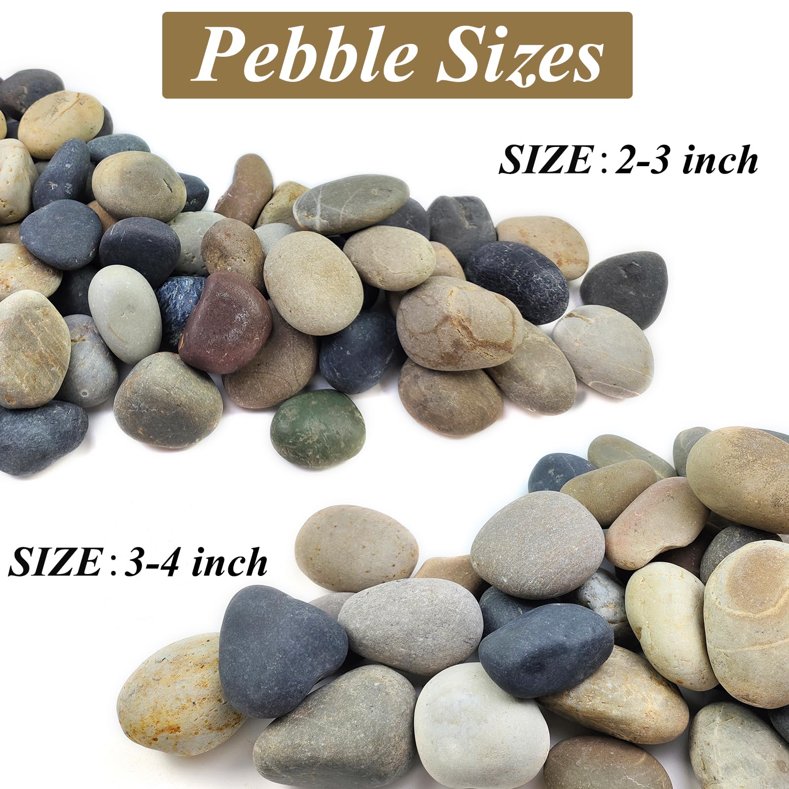 FANTIAN 20 lbs Large Garden Stones | 4-6 cm Natural Decorative Pebbles