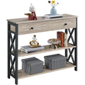 Yaheetech Console Table, Drawer & Shelves, 100 × 29.5 × 81 cm, Grey - image 1