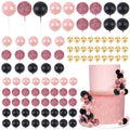 Jolof Store 101 Pcs Ball Cake Toppers – Rose Gold & Black Dessert Picks