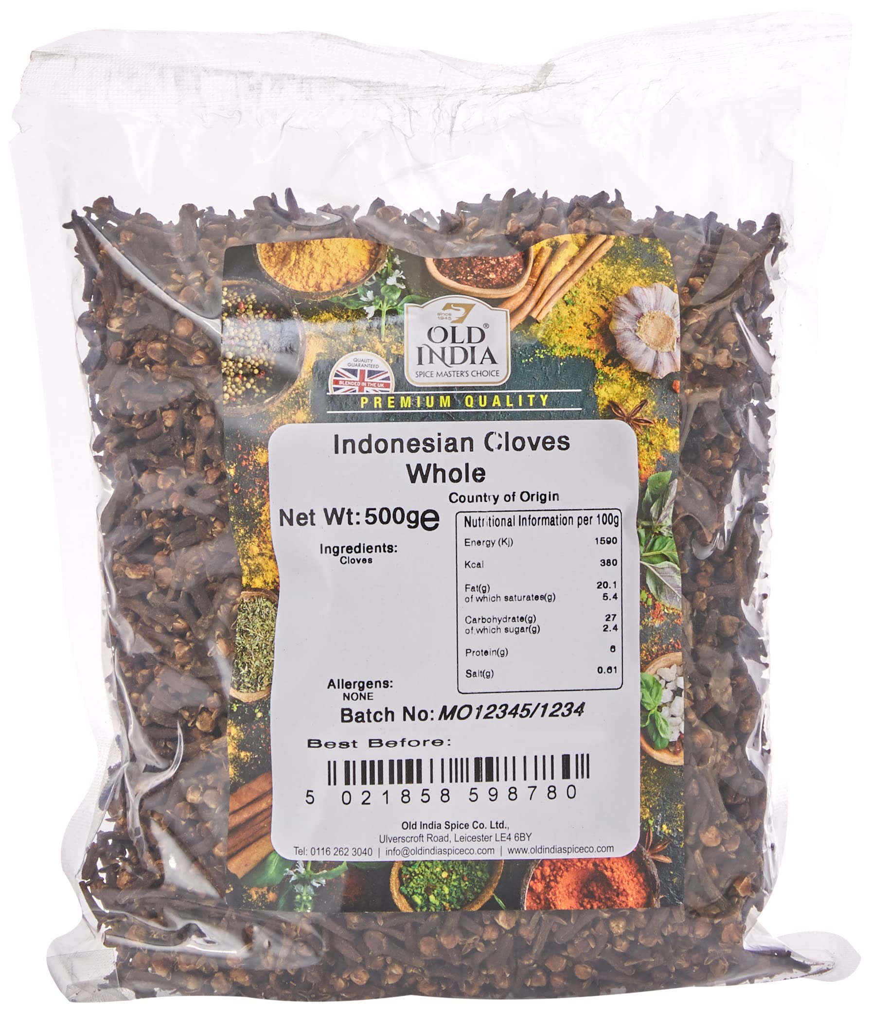 Old India Whole Indonesian Cloves - Bulk Aromatic Spice, 500g