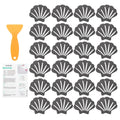 24Pcs Non-Slip Bathtub Stickers | Shell Shape PEVA Decals, Gray