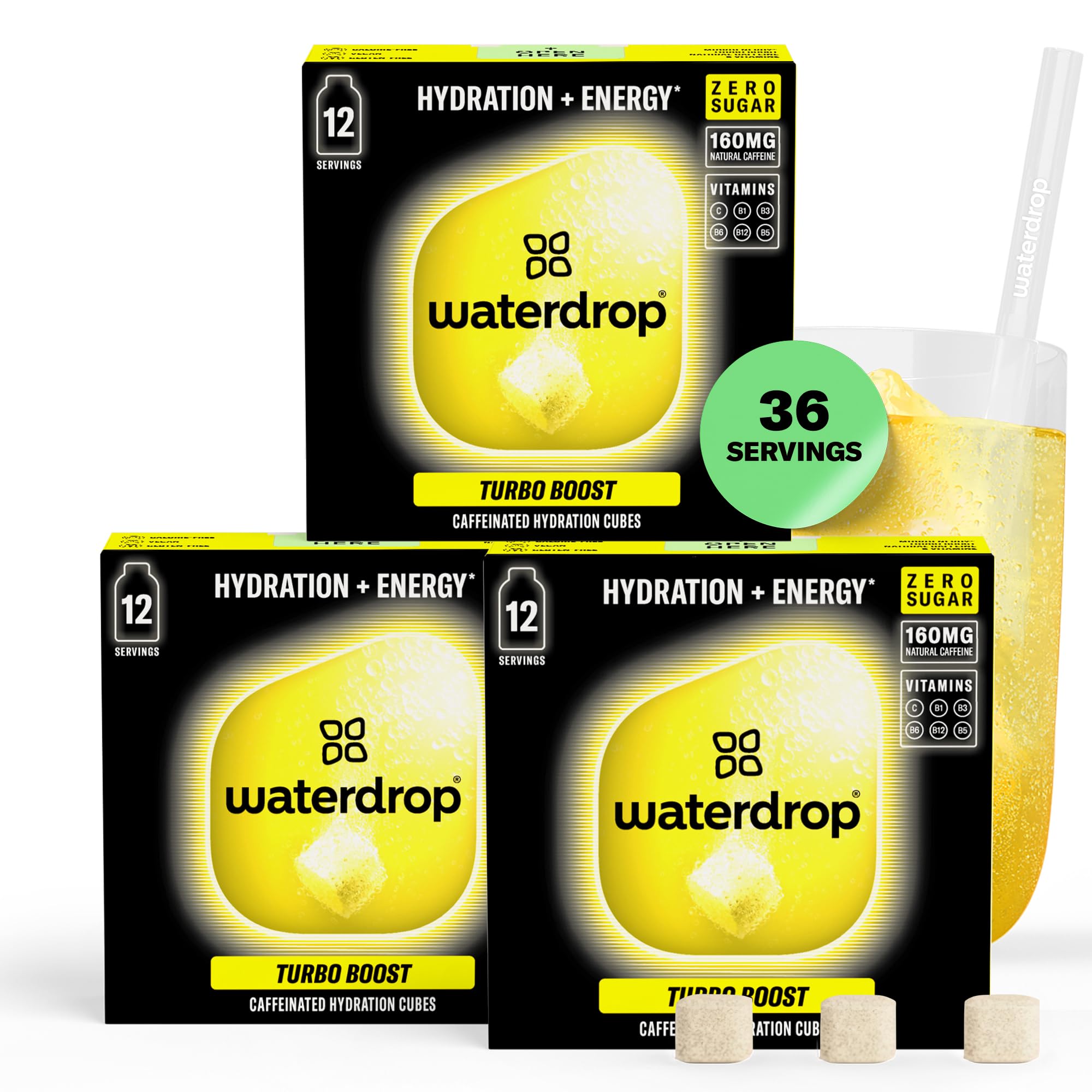 Waterdrop Microenergy Turbo Boost Set | 36 Sugar Free Hydration Cubes