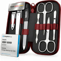 Jolof Store Solingen 7-Piece Manicure Set | Red Nappa Leather Case