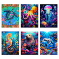 Mrnsiet 6 Pack Ocean Creatures Diamond Painting Kits for Adults, 12x16in