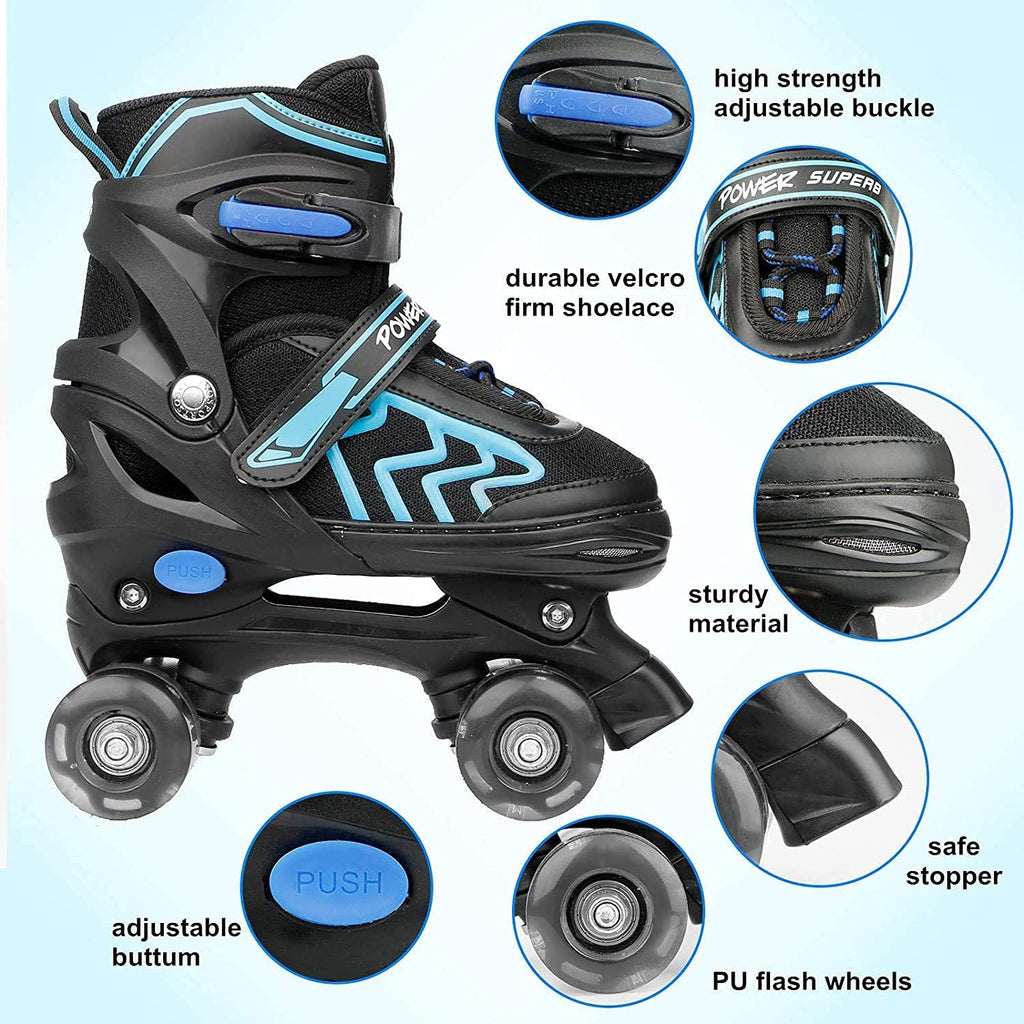Kids Adjustable Roller Skates with Light Up Wheels