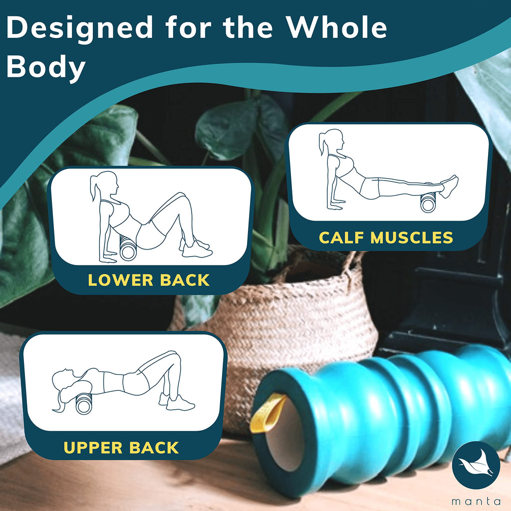 Manta Foam Roller – Firm Deep Tissue Massage Roller for Back Pain