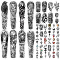 Full Arm Temporary Tattoo - 46 Sheets Realistic Waterproof Art