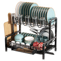 2-Tier Dish Drying Rack – Rustproof Stainless Steel with Drip Tray