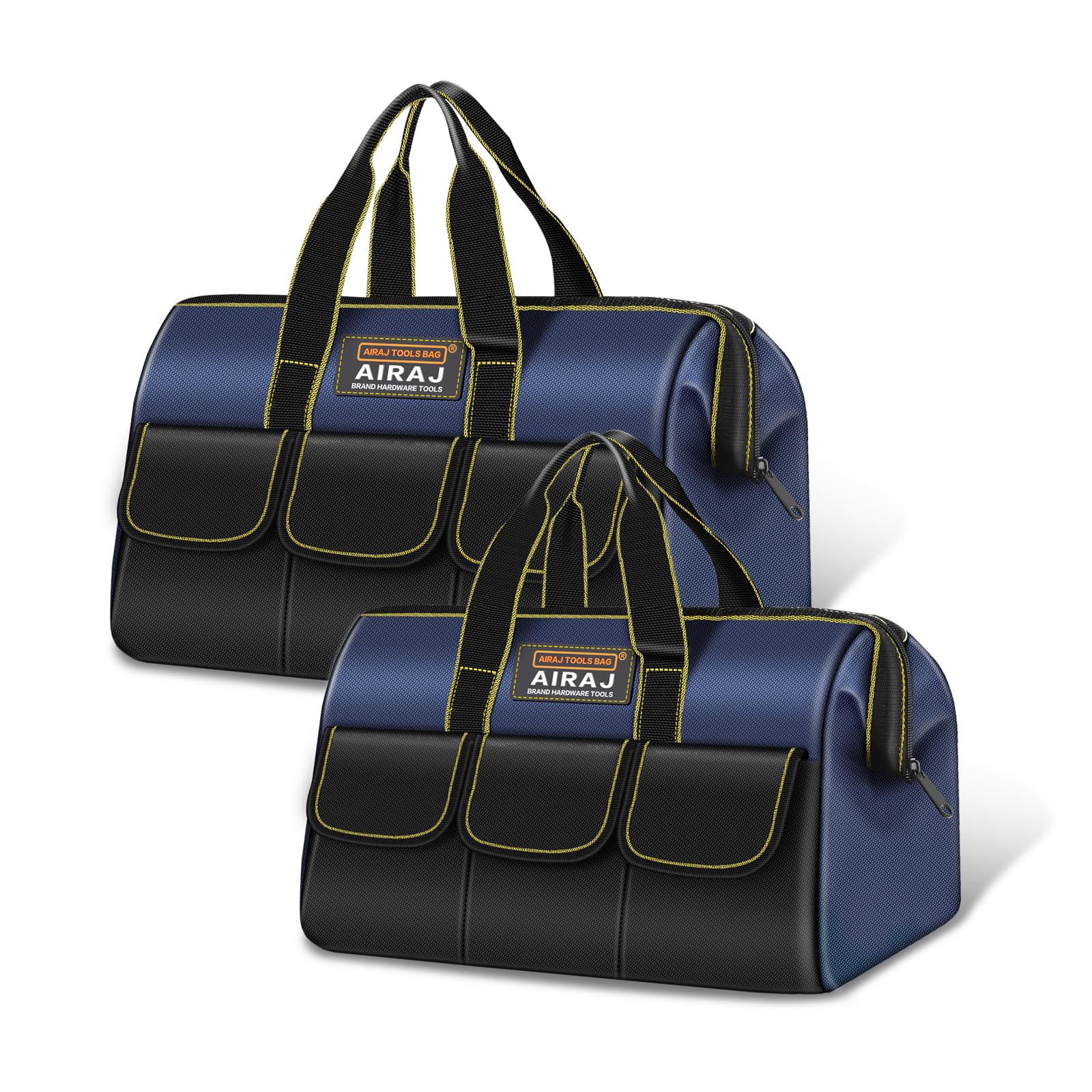AIRAJ Wide Mouth Tool Bag 2-Pack Set | 14" & 16" Heavy-Duty Totes